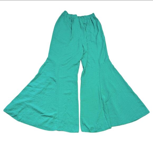 Halara High Rise Side Pocket Flowy Casual Linen-Feel Wide Leg Beach Flare Pants - Picture 3 of 5